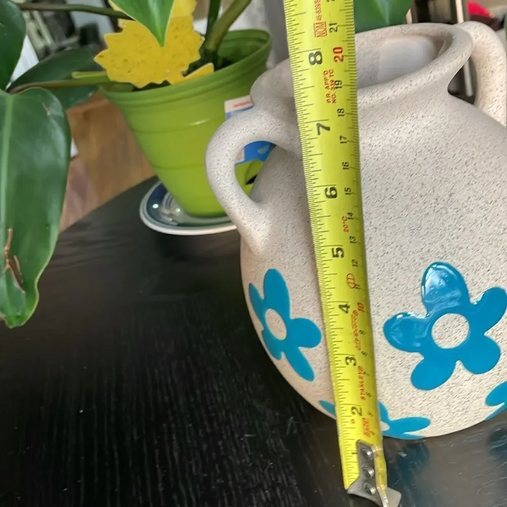 Eccolo large blue flowers handle vase plant pot table top decor house decoration